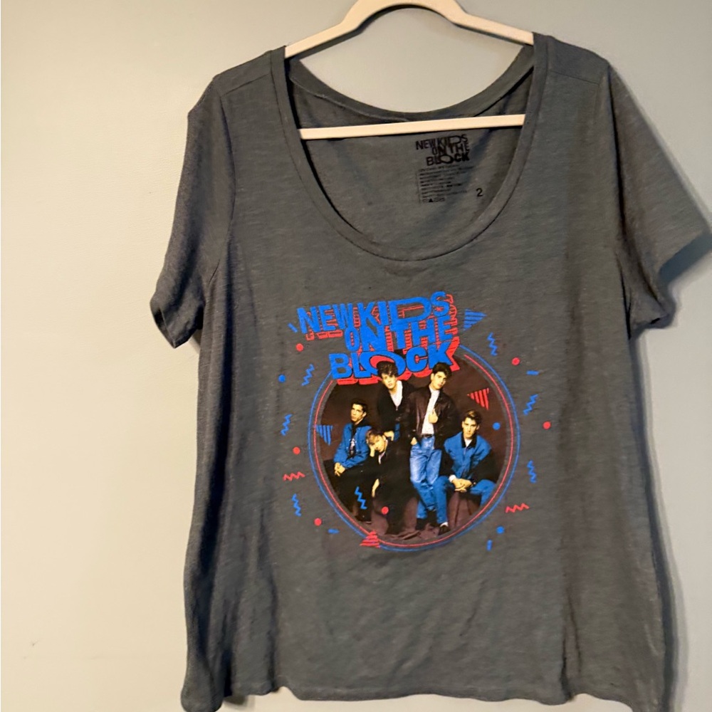 Torrid Charcoal Graphic Tee with Blue and Red Accents